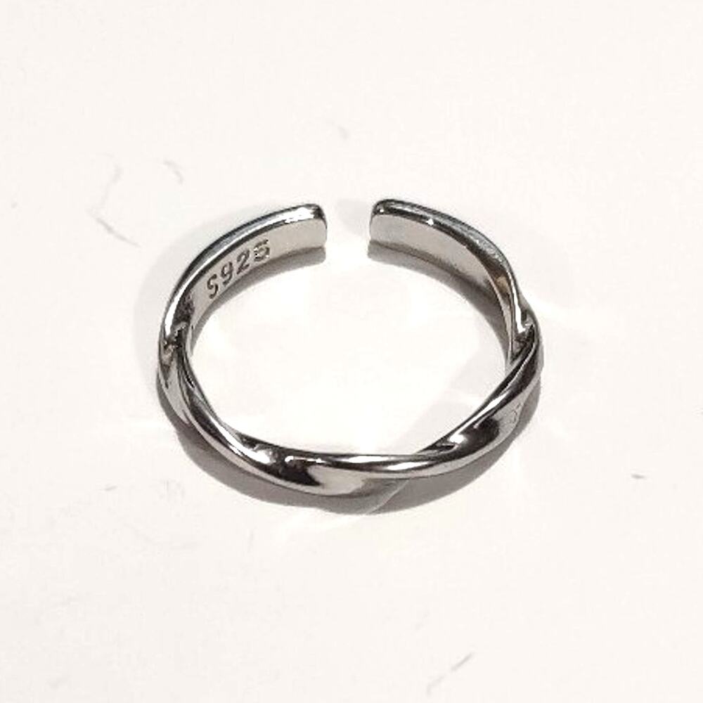 S925 Sterling Silver Twisted Swirl Ring Jewelry Christmas Birthday Valentines